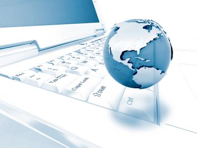 Globe and laptop relating to information processing