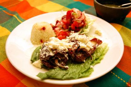 Food served in a Mexican hotel restaurant