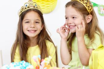 Little girls at a princess-theme birthday party