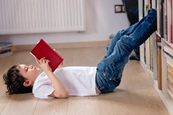 Boy reading a book