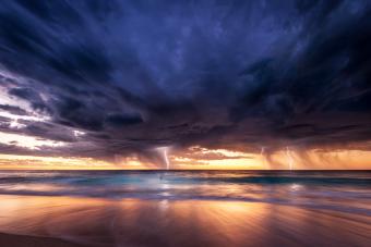 Perth beach lightning storm