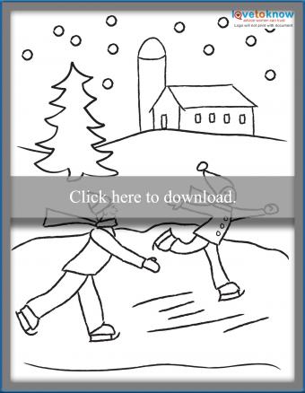 Ice skaters coloring page