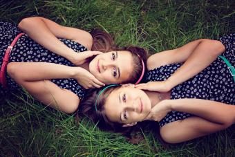 twin girls in headbands