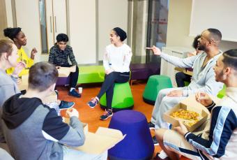 group of teens playing a game