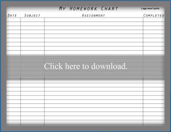 Homework Chart List