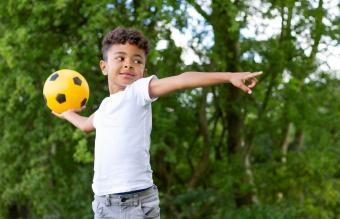 Boy throwing ball