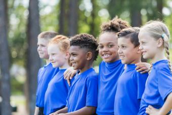 children at soccer camp