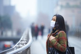 Woman wearing mask