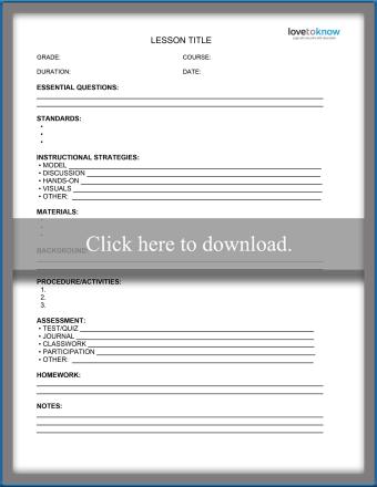 Complex Lesson Plan Template