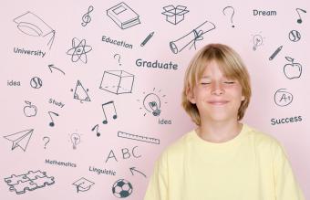 teenage boy with eyes closed