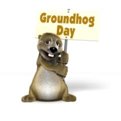 groundhog holding a sign