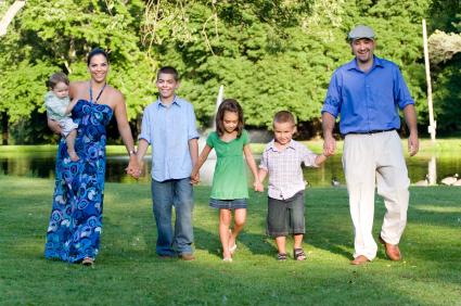 A large family with many kids
