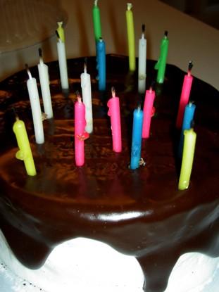 Candles blown out on a birthday cake