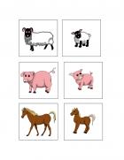 farm animal memory printable