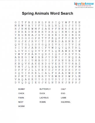 spring word search for elementary children lovetoknow