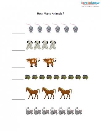 how many animals printable