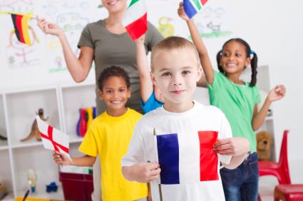 kids with flags