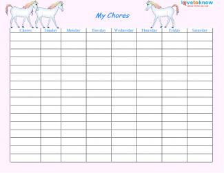 chores list for adults printable