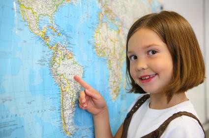 girl with map
