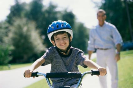 Child riding on bike