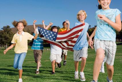 Kids at 4th of July party