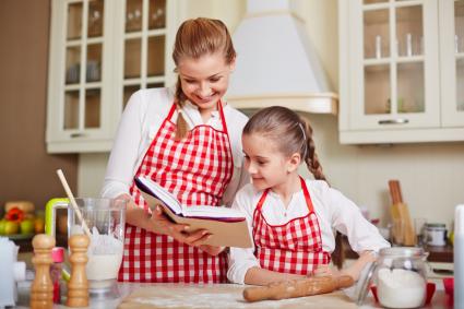 Looking at cookery book