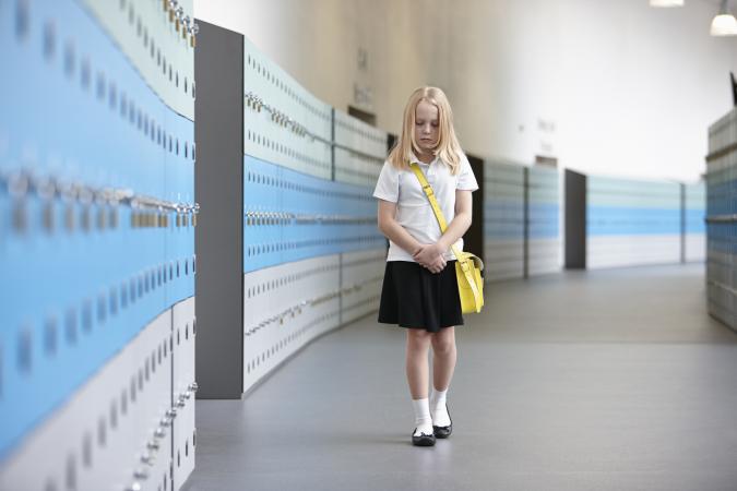 Unhappy schoolgirl