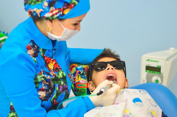 child having dental work done