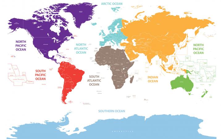 World oceans map