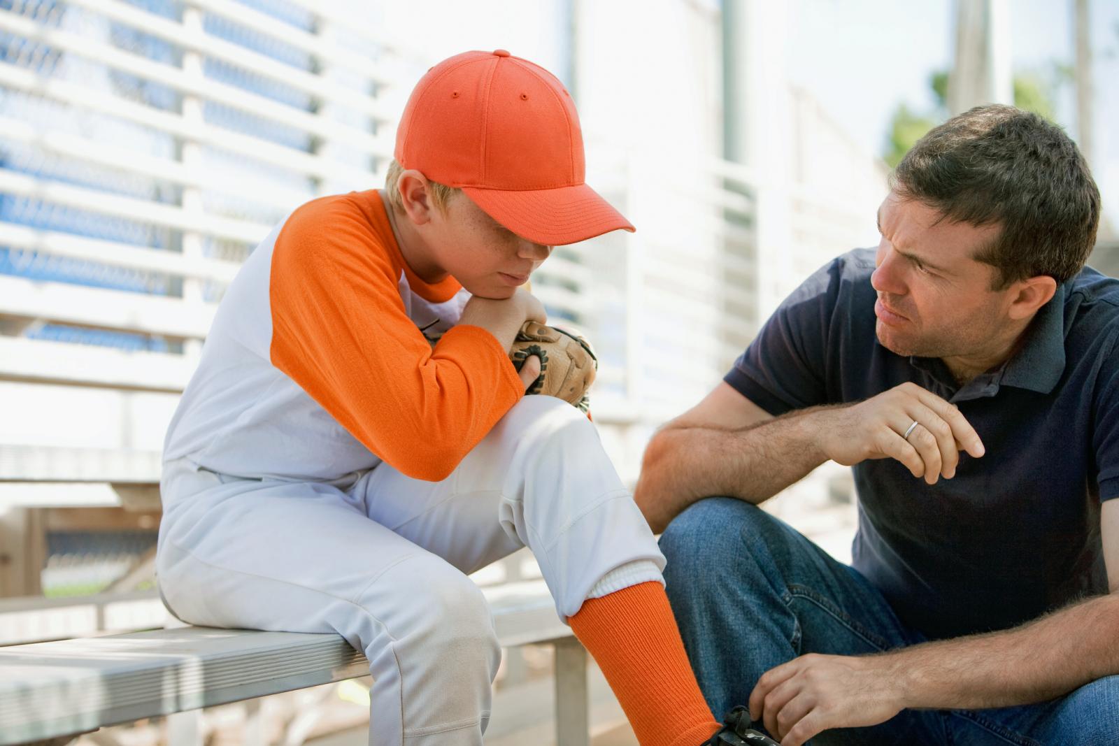 Sad baseball player