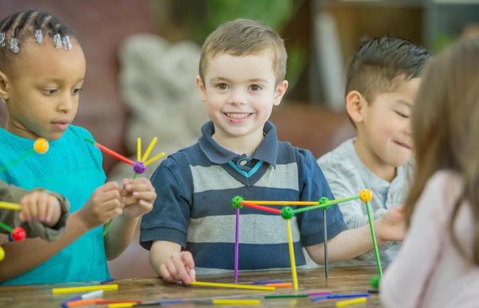 Kids playing an educational game