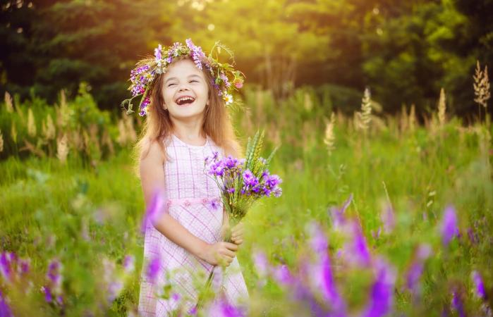 Little girl enjoying spring