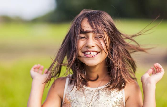 Happy girl outside