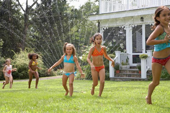 Kids playing water games
