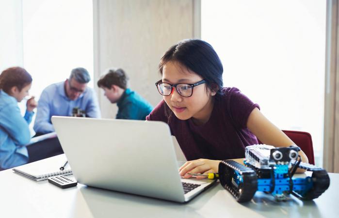 student studying