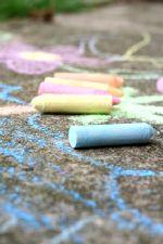 Photo of preschool sidewalk chalk art