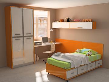 orange bedroom