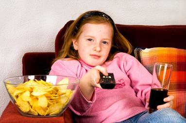 girl watching tv