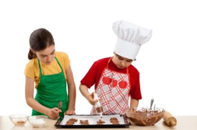 Kids love to help in the kitchen.