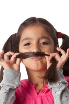 Young girl clowning around