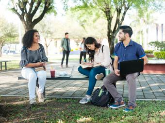 students in common area