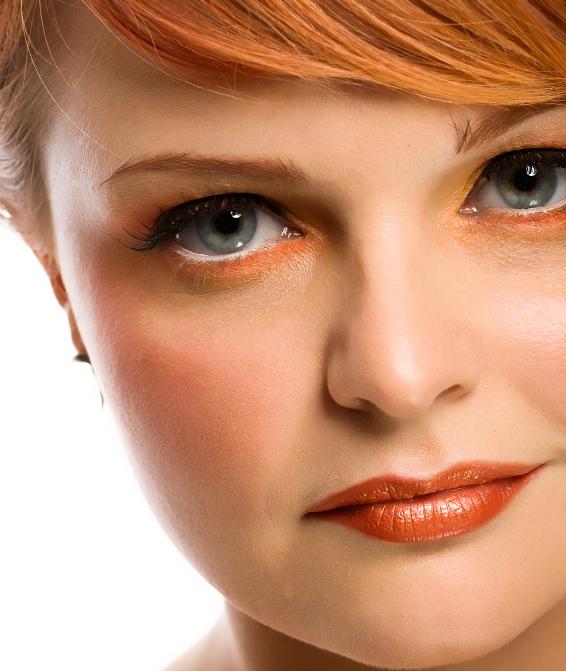 bright orange eye shadow