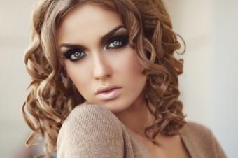 makeup model with smoky eyes