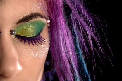 Woman with colorful eyes