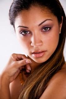 black woman with makeup