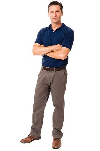 slacks and polo business casual