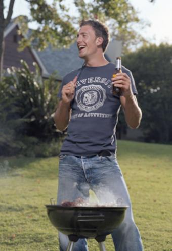 tending barbecue