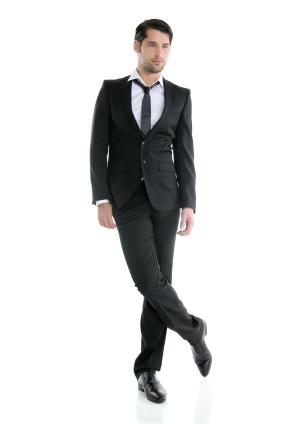 stylish male model in suit