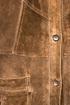 detail of suede jacket front