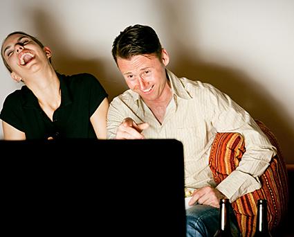 Laughing at a movie